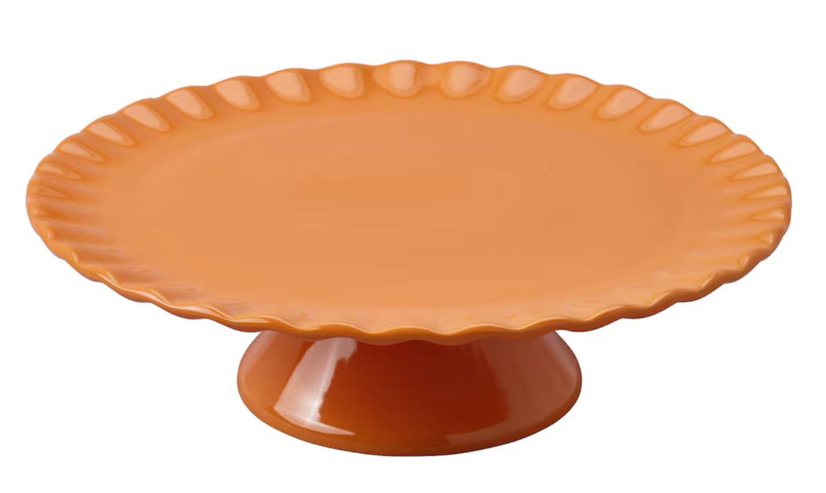 IKEA HOSTAGILLE Platter with stand, orange, 11