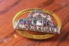 1998 Colorado Rockies All-Star logo two layer lapel pin MLB AS no # SAMPLE