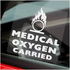 1 x Medical Oxygen Carried WINDOW Stickers Sign Label Car Van Bus Taxi Ambulance