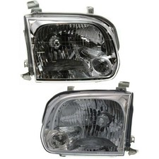 Headlight Assembly Pair for Toyota Tundra 05-06 Double Cab Clear Lens w/Bulbs