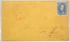 1860s CONFEDERATE CIVIL WAR COVER WITH BLUE 5 CENT JEFF DAVIS STAMP CSA #4