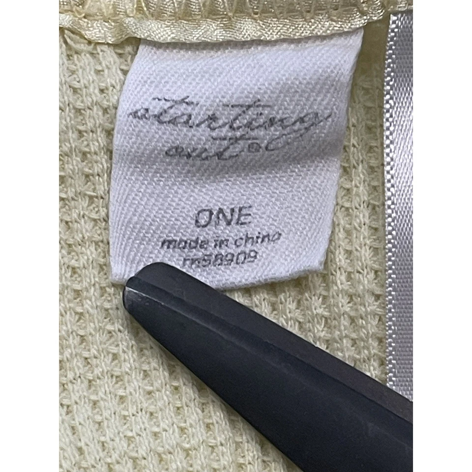 Starting Out Yellow Thermal Satin Trim Baby Blanket Cotton Polyester Lovey 26x27 - Image 4 of 4