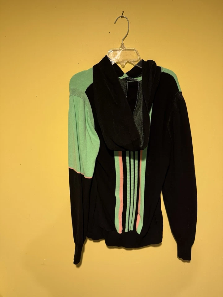 Adidas Y-3 Sudadera con Capucha Para Mujer XS Verde Claro Rosa Negro Algodón Yohji Yamamoto Foto 3 de 4