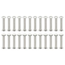 24 Sets Chicago Screws, 6x40mm DxH Phillips Binding Post Screw Rivets,Silver
