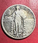 1928 US Standing Liberty SILVER Quarter! "Philadelphia" Mint! FINE! Old US Coin!