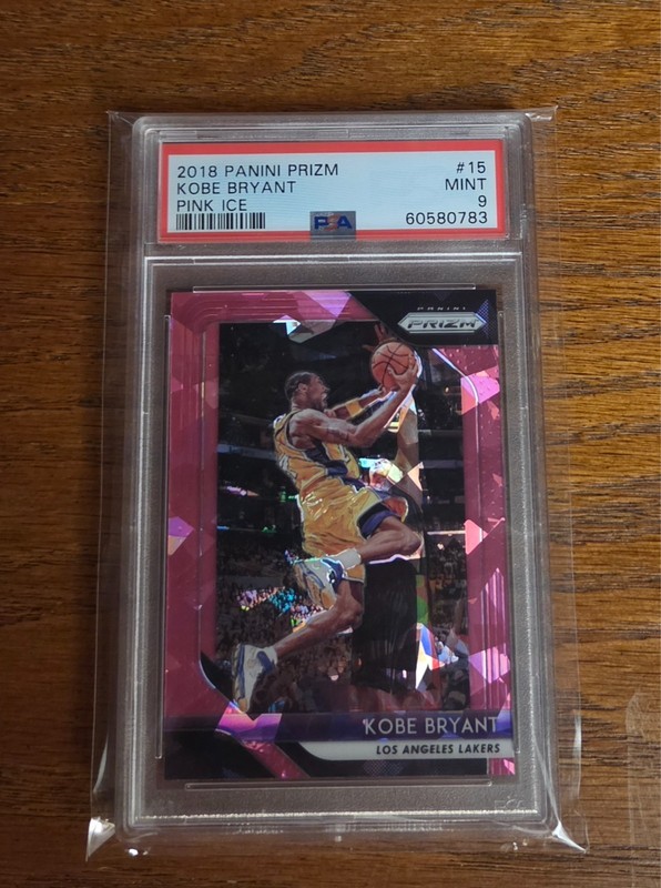 2018-19 Panini Prizm Kobe Bryant Prizm Pink Ice #15 Lakers PSA 9