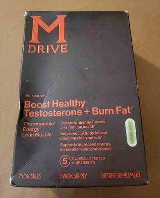 M Drive Boost Healthy Testosterone + Burn Fat (75 Caps) -EXP: 8/26