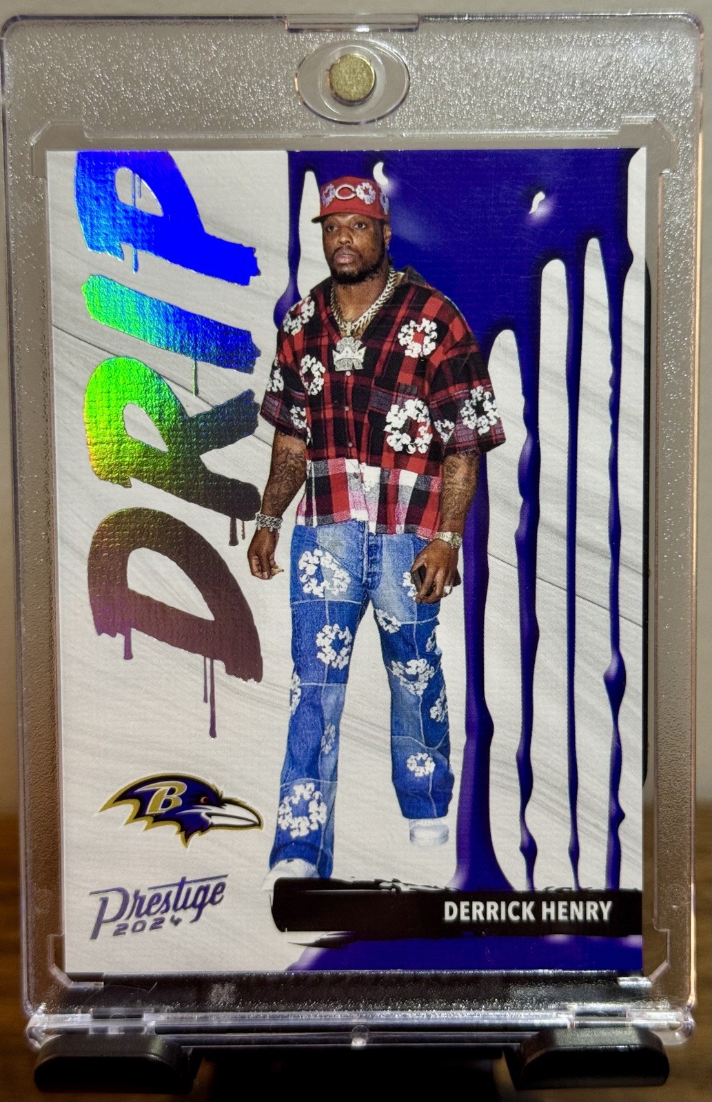Derrick Henry DRIP Case Hit SSP - Prestige 2024 No. D-DHY - Baltimore Ravens