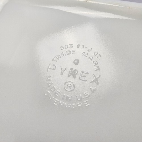 Pyrex 503 Refrigerator Dish & Lid Birds Flowers Pattern 1.5 QT White Glass USA - Picture 8 of 16