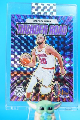 2024-25 Panini Mosaic - Thunder Road Stephen Curry #5 Purple Fluorescent /175
