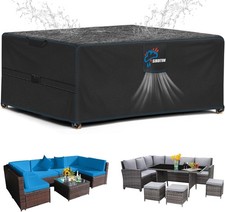 SIRUITON Rattan Cube Furniture Cover, Black, 200x200x90cm