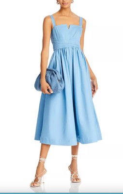 Cinq à Sept Denim Cornelia Midi Dress Blissful Blue 10 NWT $465