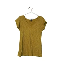 Jones New York Signature Top - Women's Medium - Mustard Stripes