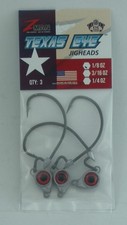 Zman TXJH18-01PK3 Texas Eye Redfish Jigheadz 1/8 oz  Red