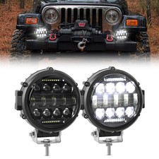 2x 7 Inch Round Led Work Light Bar Pods Driving Fog Headlight Truck Off Road Suv 2x 7 Inch Round Led Work Light Bar Pods Driving Fog Headlight Truck Off Road Suv