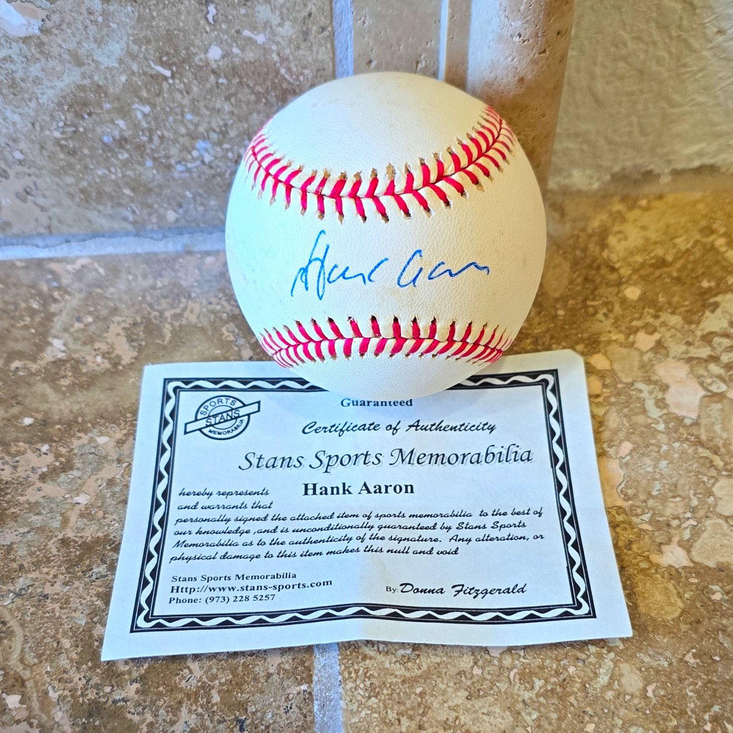 Hank Aaron Signed National League Baseball Atlanta Braves Stans Sports COA