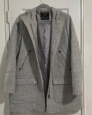 J.Crew Stadium Cloth Nello Gori Wool Coat with Hood Gray Size 6 Italy