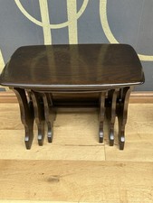 Ercol Chantry Nest Of Three Tables In Dark Old Colonial Finish