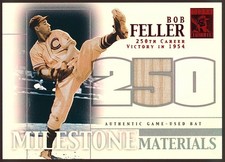 2002 Topps Tribute Milestone Materials Jersey# (Red) Bob Feller Bat #13/19