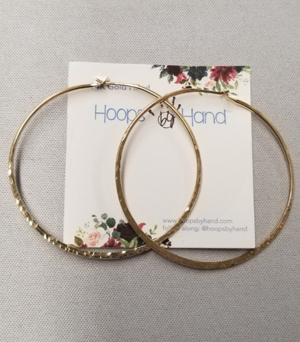 Hoops By Hand Large Hammered 14K Gold Filled Hoop Earrings 45mm