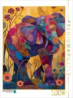 Calvendo Puzzle Colorful Elephant | 1000 Pieces, Finished Size 25.2 × 18.9 In (6