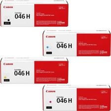Canon 046H Toner Set BK/C/M/Y, Genuine, OEM, High Yield, 4-Pack, Sealed