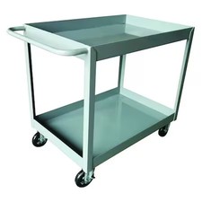 Utility Cart With Deep Lipped Metal Shelves, Steel, 1, 200 Lb Load Capacity,