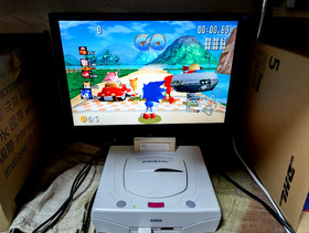 Sega Saturn White Console Power Memory Sonic Jam Sonic R Box