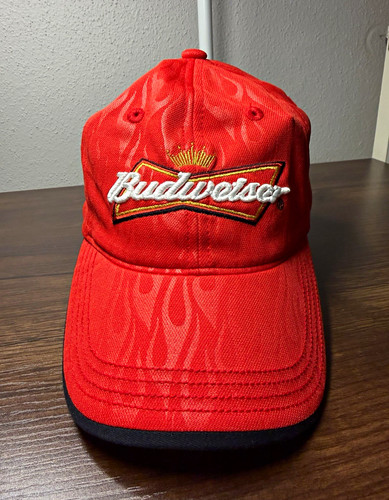 Budweiser Red Adjustable Strapback Baseball Hat Cap Breweriana