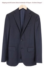 SUITSUPPLY La Spalla Men's UK36L Navy Blue Wool Stripe Blazer Patterned -