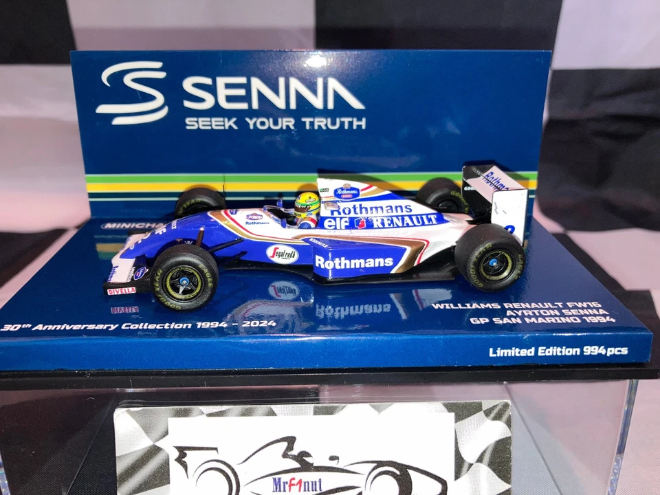 1:43 Minichamps 540943302 Ayrton Senna Williams FW16 #2 San Marino GP 1994 - Image 3 of 4
