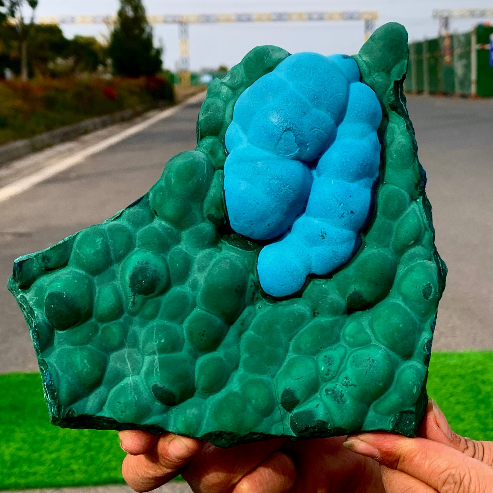 3.4LB Natural Chrysocolla/Malachite transparent obelisk mineral energy Raw