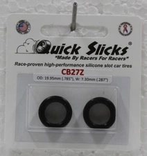 QuickSlicks CB27Z Zero Grip Tires for 15x7mm Aluminum Wheel 1/32 Slot Car Part