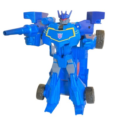 2016 Transformers Cyberverse 1-Step Changer Soundwave Action Figure 4.5 in Blue