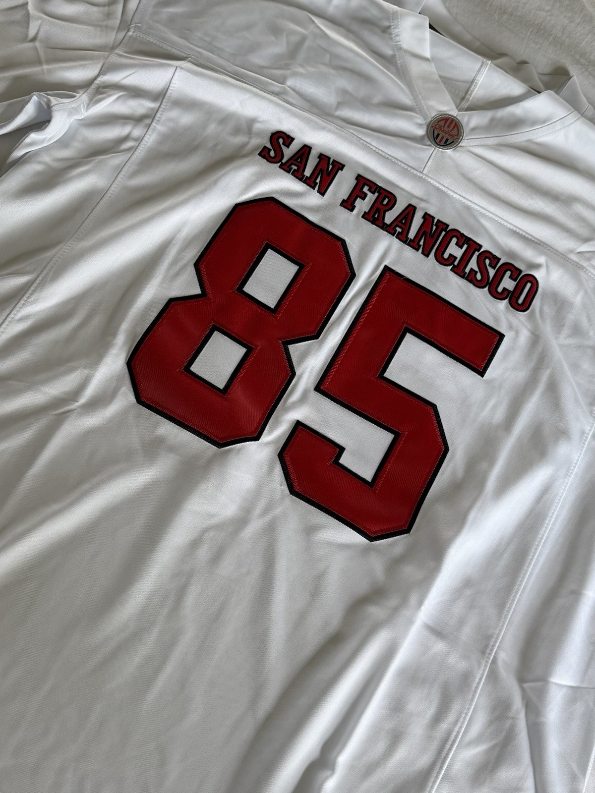 Football jersey white san francisco #85 xxxl little