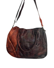 Bed Stu XL Rockaway Shoulder Bag Tote Bird of Paradise Tie Dyed Leather Ombre