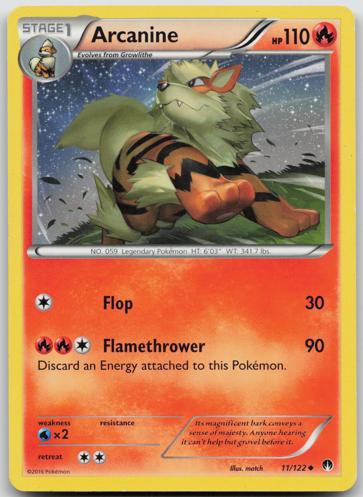 Arcanine Uncommon Normal XY - BREAKpoint 11/122 LP