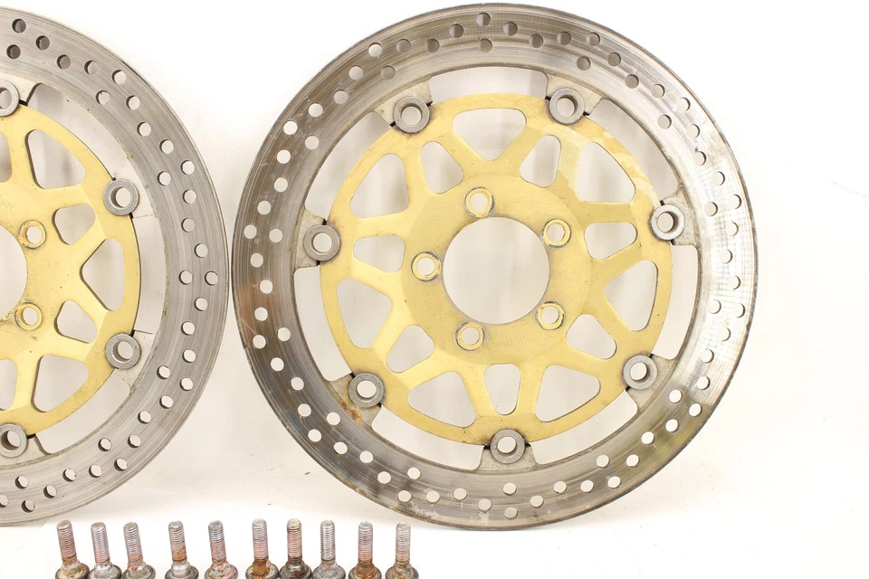 2001 KAWASAKI NINJA ZX6 ZX600E OEM FRONT LEFT RIGHT BRAKE ROTORS DISCS - Image 4 of 4