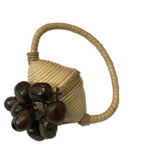 Ethnic Pangi Seed Pod Handle Shaker Rattle Indonesian Instrument Toy Gift