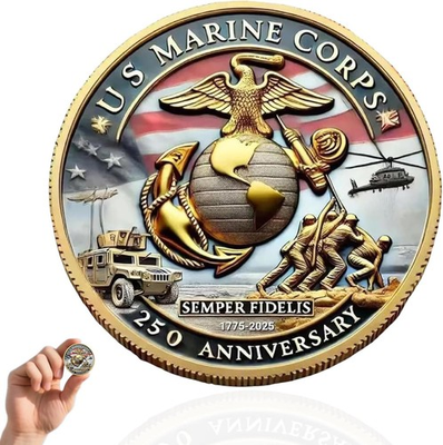 #ad USMC Challenge Coin Medal 250th Anniversary U.S.Marine Corps United States $14.85