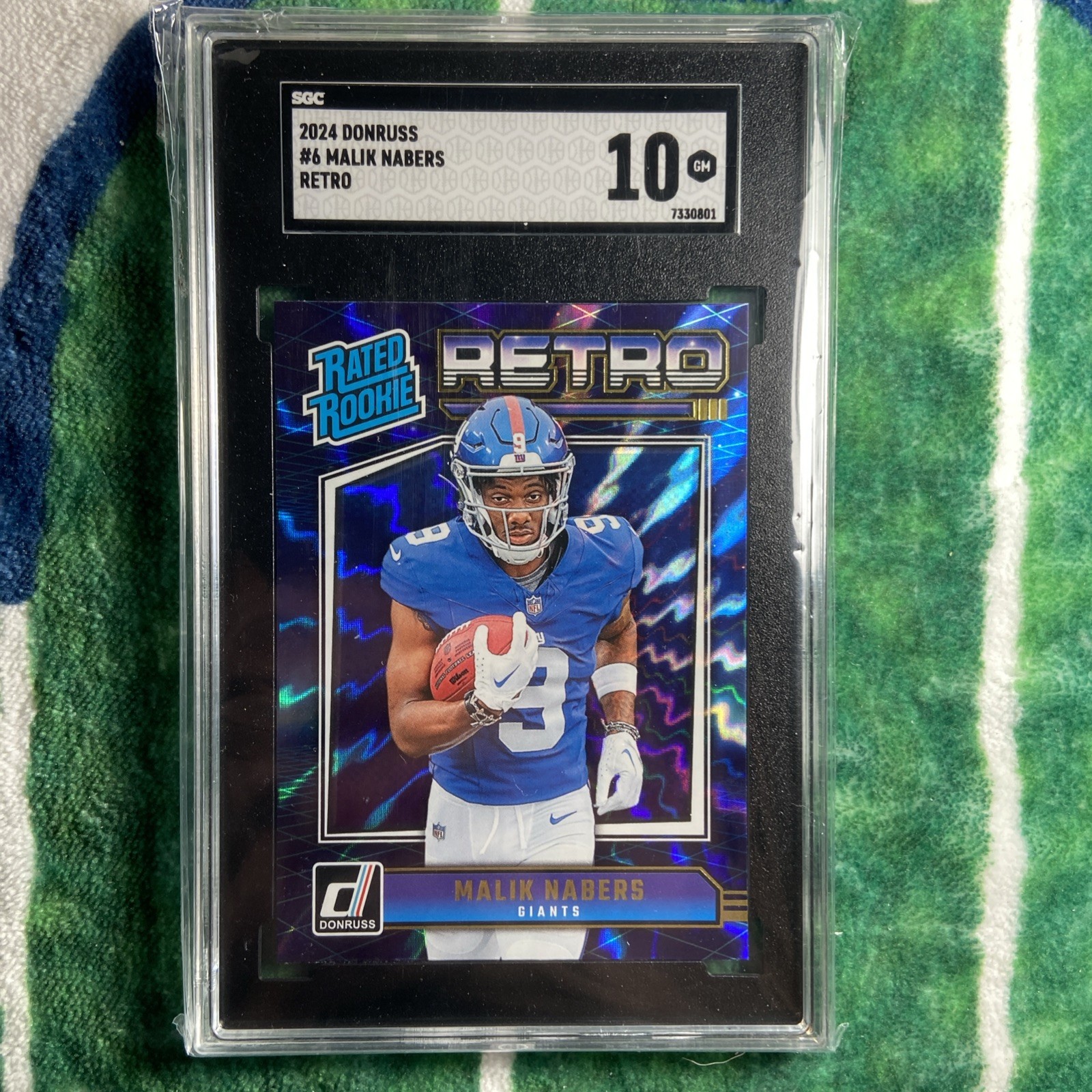 Malik Nabers Retro Rated Rookie SGC 10 2024 Donruss