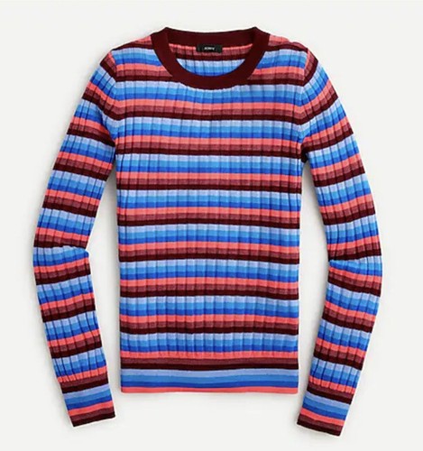 J Crew Women's Ribbed sweater in stripe 