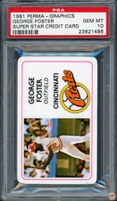 1981 PERMA-GRAPHICS GEORGE FOSTER SUPER STAR CREDIT CARDS #NA PSA 10 POP 2 (486)