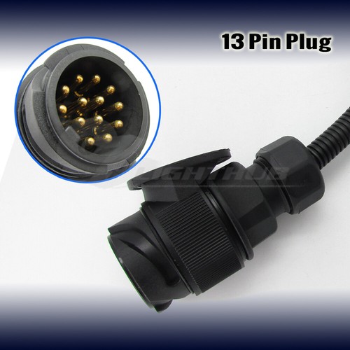 13 PIN ROUND PLUG TO 7 PIN FLAT SOCKET TRAILER ADAPTOR CARAVAN WIRING CONNECTOR - Picture 2 of 4