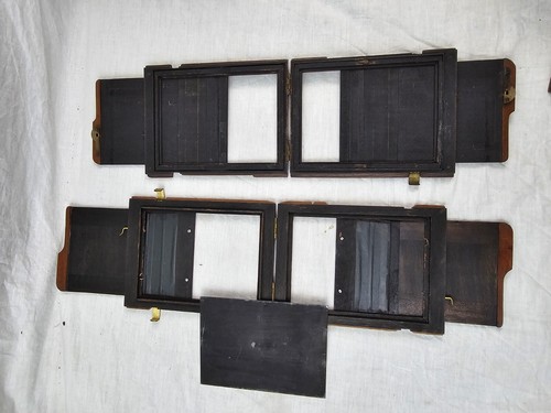 ANTIQUE WOODEN MAHOGANY FILM PLATE CASSETTE SLIDE CARTRIDGE HOLDER 6"X8.75" - Picture 6 of 9