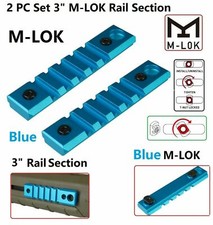 Us Anodized Blue Aluminum 2pack 3 Inch 5 Slots Rail Section Screws Nuts Included