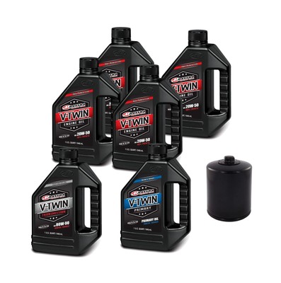 V-Twin Oil Change Kit Synthetic w/Black Filter, Twin Cam