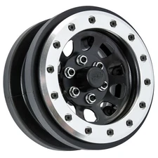 Proline 283801 1/6 Steelies Stamped Steel 2.9" Dual Offset SCX6 Wheels Silver/Bl