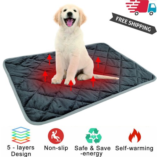 Tapis thermique pour animaux de compagnie auto-échauffant tapis chauffant pour animaux de compagnie lit antidérapant - Photo 1/17