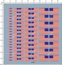 Diffrent Size Scale USA American National flags Model Markings Water Slide Decal